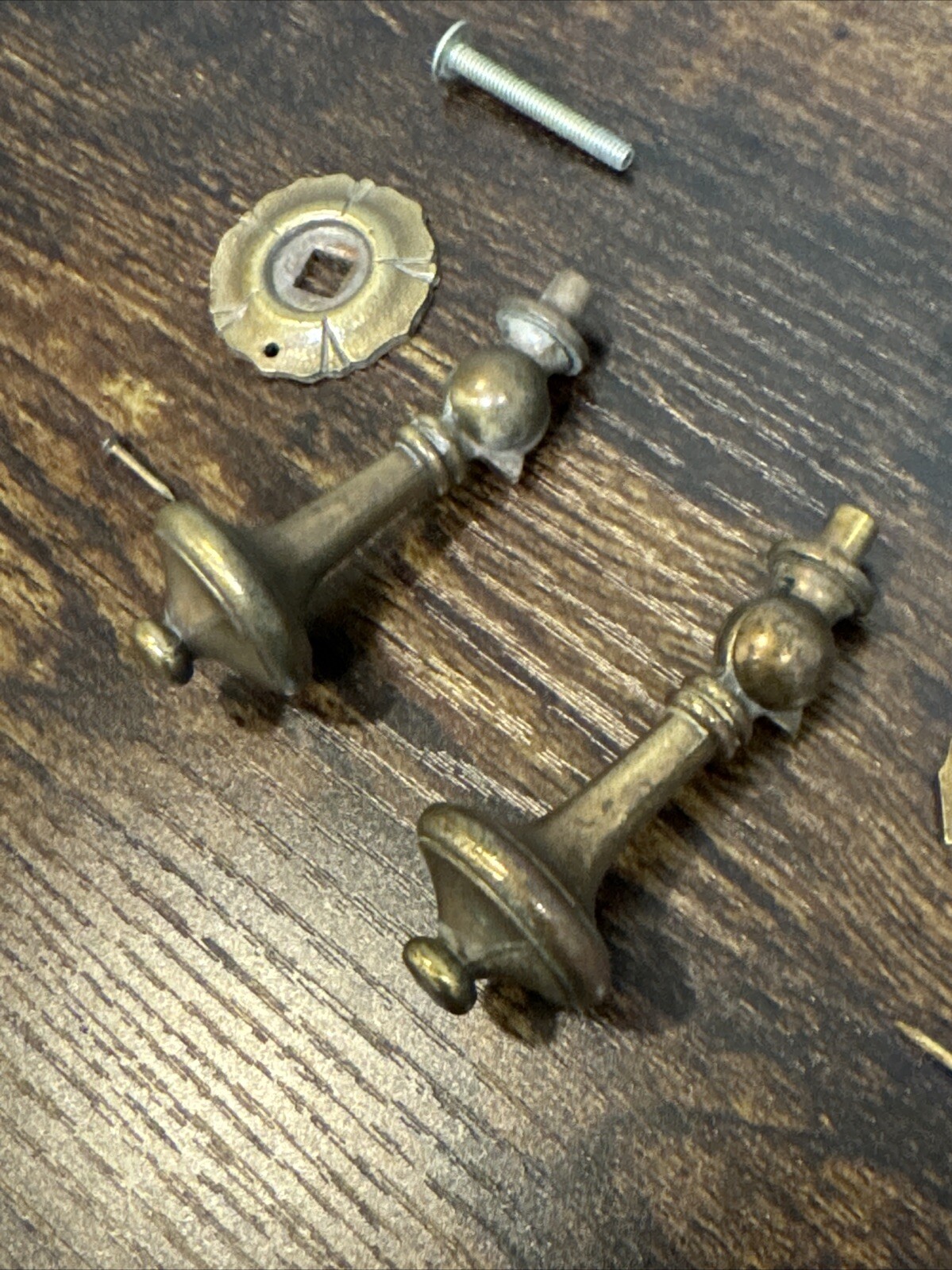 Drexel Esperanto Drawer Pulls (2) Teardrop Dresser Nightstand Backplate Vintage