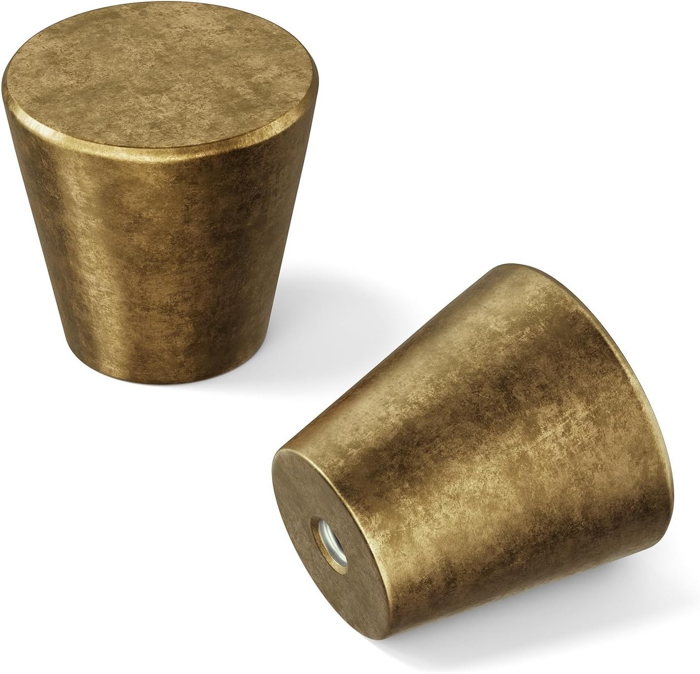 Vintage-Inspired Antique Brass Cabinet Knobs – Set of 10 Round Pulls