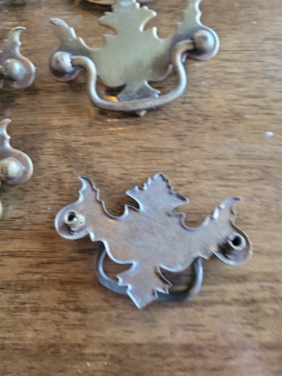 8 Vintage Old Batwing Chippendale Metal Pull Bail Drawer Handles Brass Bronze M