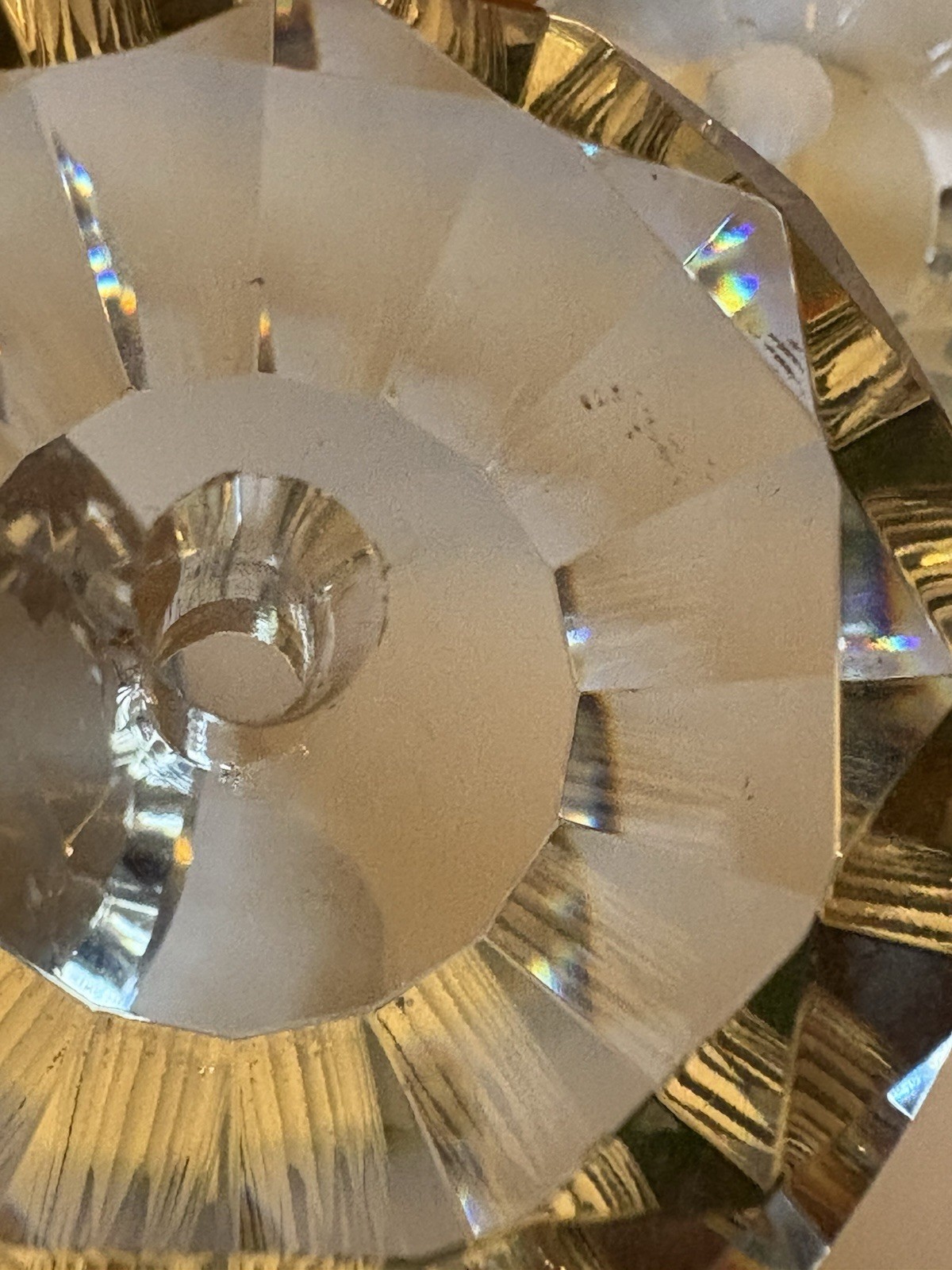 10 Crystal Glass Diamond Shaped Cabinet or Drawer Knobs 2 3/8 Inches Diameter