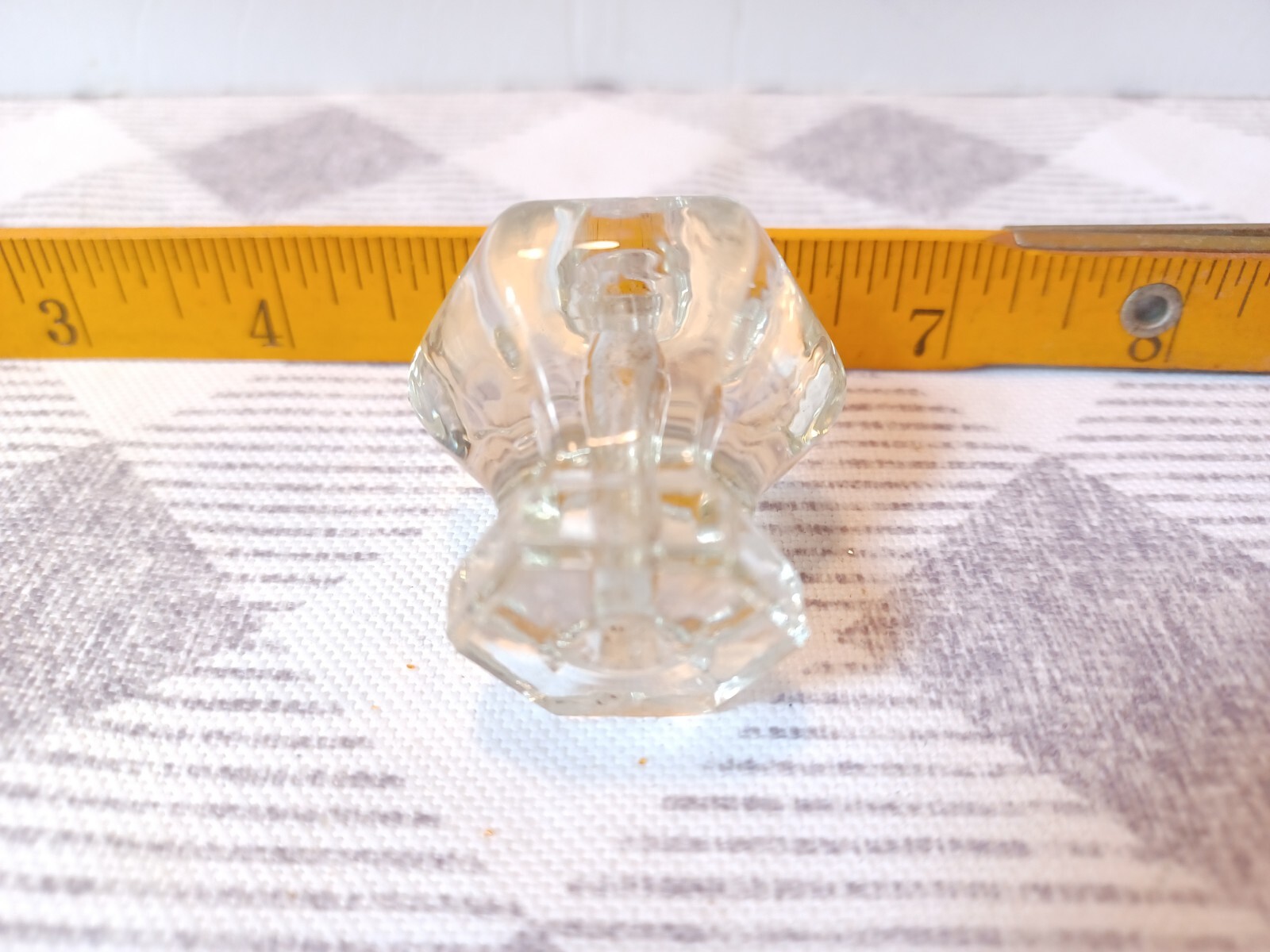 Vintage Clear Glass Ornate Knob Drawer Pull Cabinet Hardware