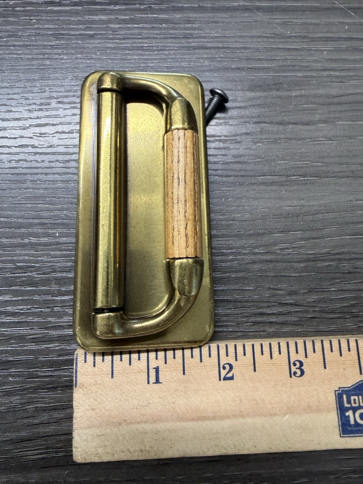 Original KBC Drexel Woodbriar Drawer Pull Oak Rectangle Brass Vintage Dresser(89