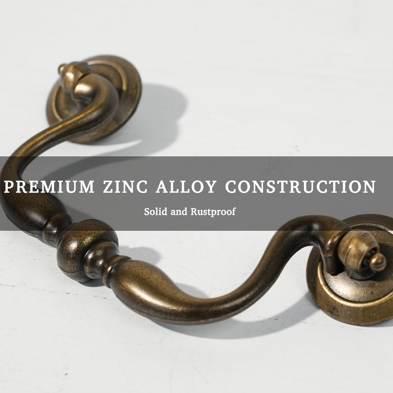 Antique Brass Drop Bail Drawer Pulls 4 Pack 4 Inch
