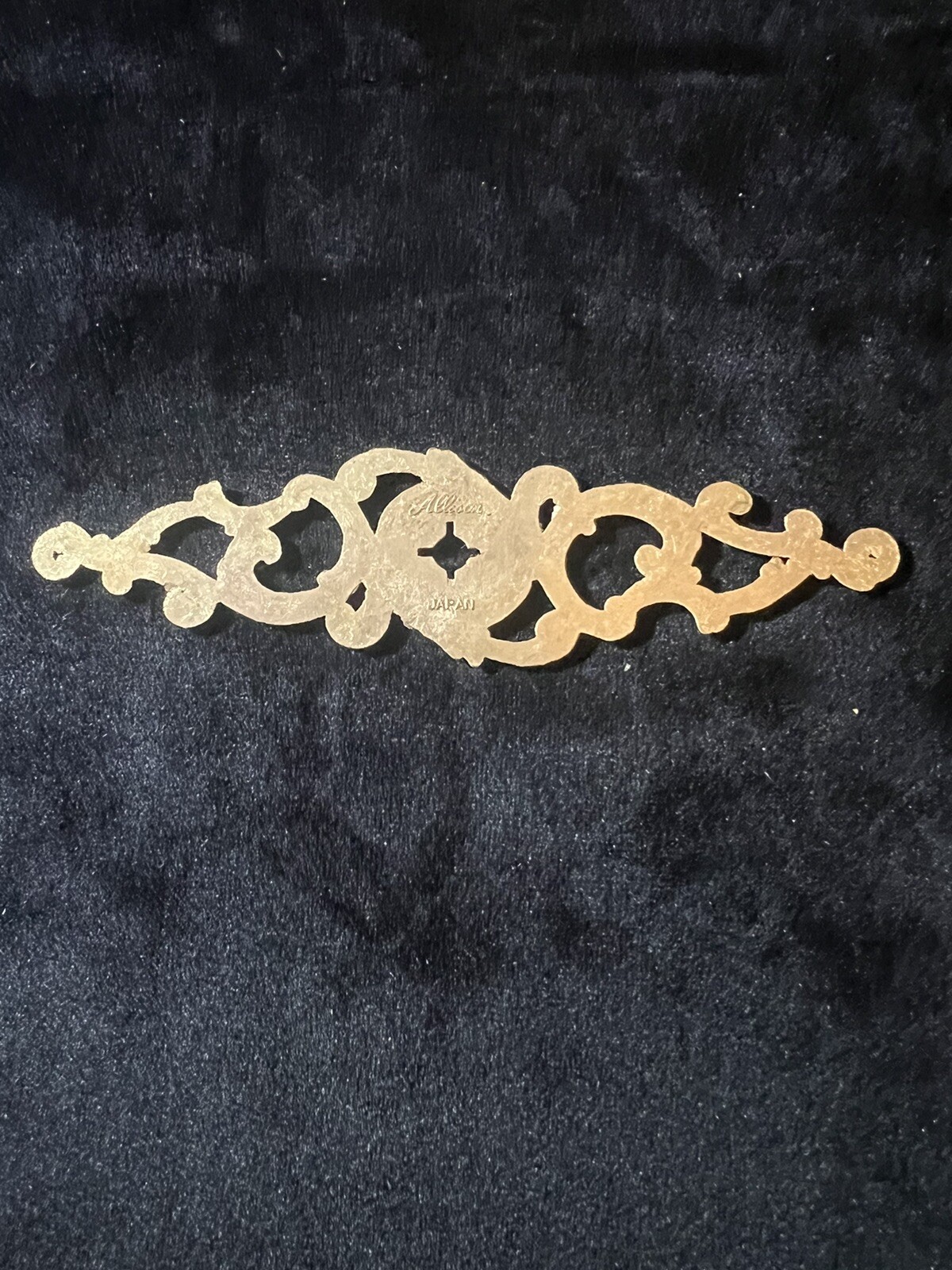 Vintage French Provincial Backplate Drawer Pull White Gold Allison Japan