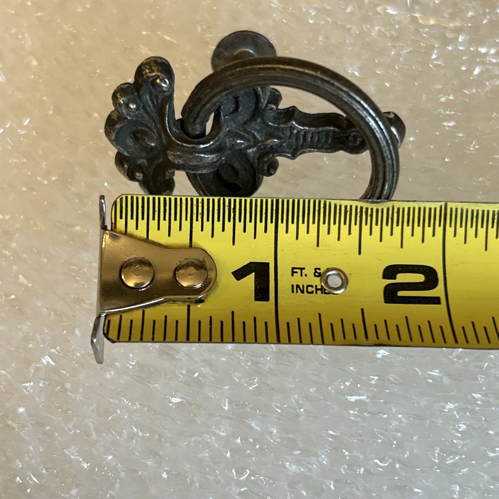 Antique KBC Keeler Brass Co G-1135 Ornate Cast Brass Bronze Drop Ring Bail Pull