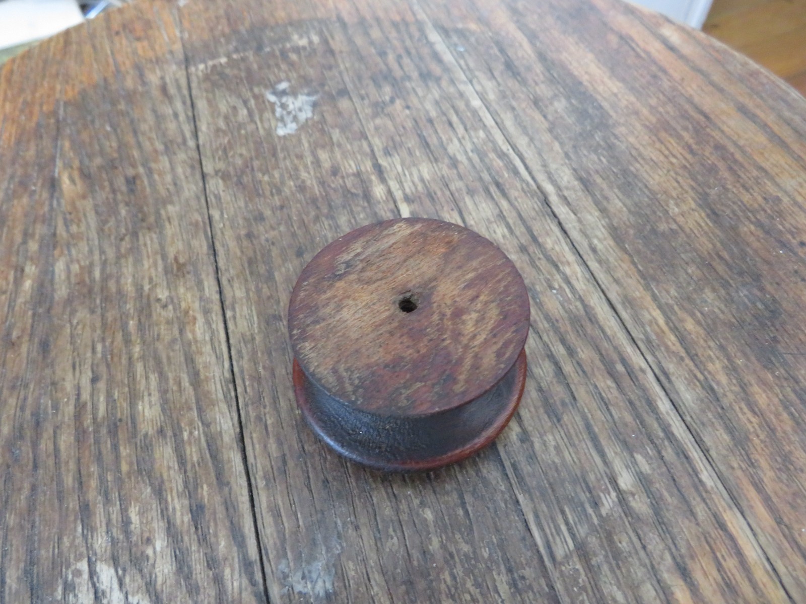 Antique Victorian Wooden Drawer Pull Knob, 1 7/8 Inch