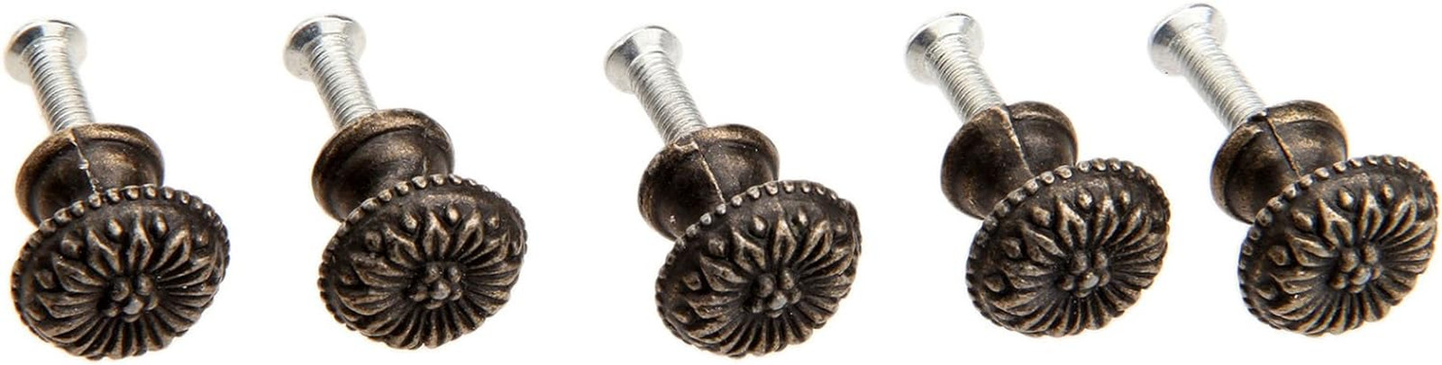 5Pcs Antique Brass Little Knobs, Small Round Drawer Pulls Handles for Jewelry Bo
