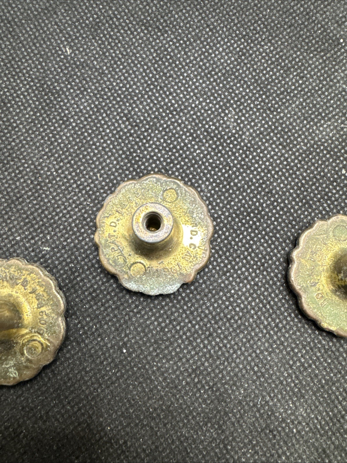 Lot of (4) 1960 Amerock Floral French Provincial Drawer Pulls/Knobs White/ Brass