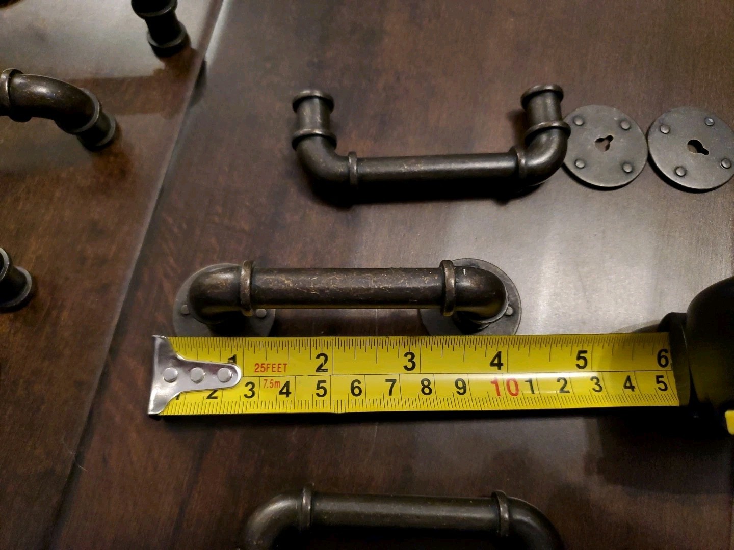 Six 3.5″ Industrial Farm Bronze Tone Cabinet Handle Drawer Pulls 3″ Hole-Hole