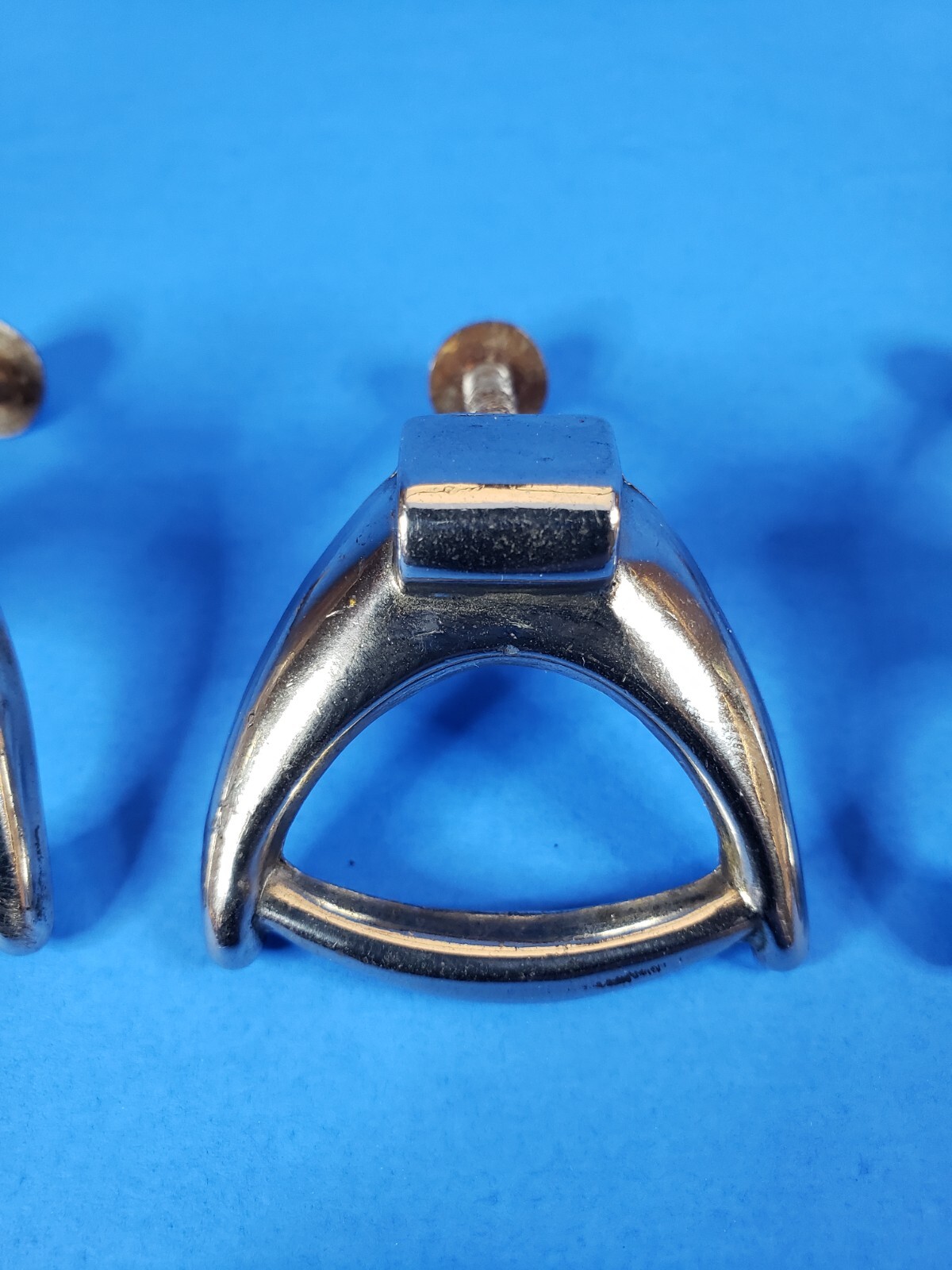 Drawer Pulls Cabinet Knobs Nickel Plated Cast Brass Single Post Vintage