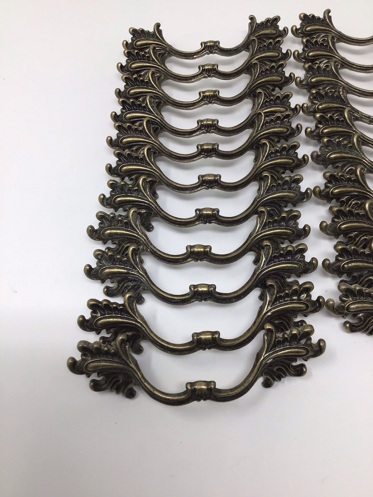 Vintage French Provincial Drawer Cabinet Pull Antique Bronze 3″ Handle Lot of 22