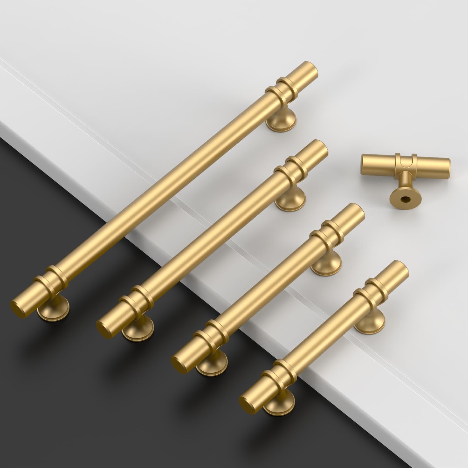 Amerdeco 10 Pack Champagne Bronze Cabinet Pulls 3 Inch76Mm Hole Centers Kitchen