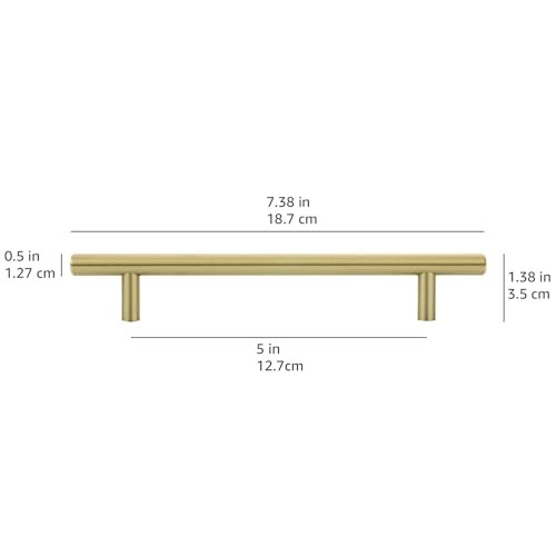 Retailer Basics Euro Bar Cabinet Handle 1/2-Inch Diameter 7.38-Inch Length 5-Inc