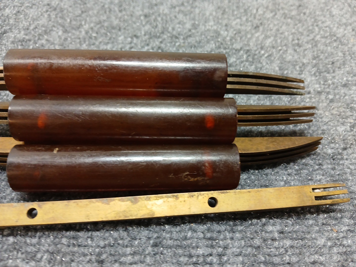 Vintage ANTIQUE Butterscotch Amber Bakelite Drawer Pulls Art Deco Brown