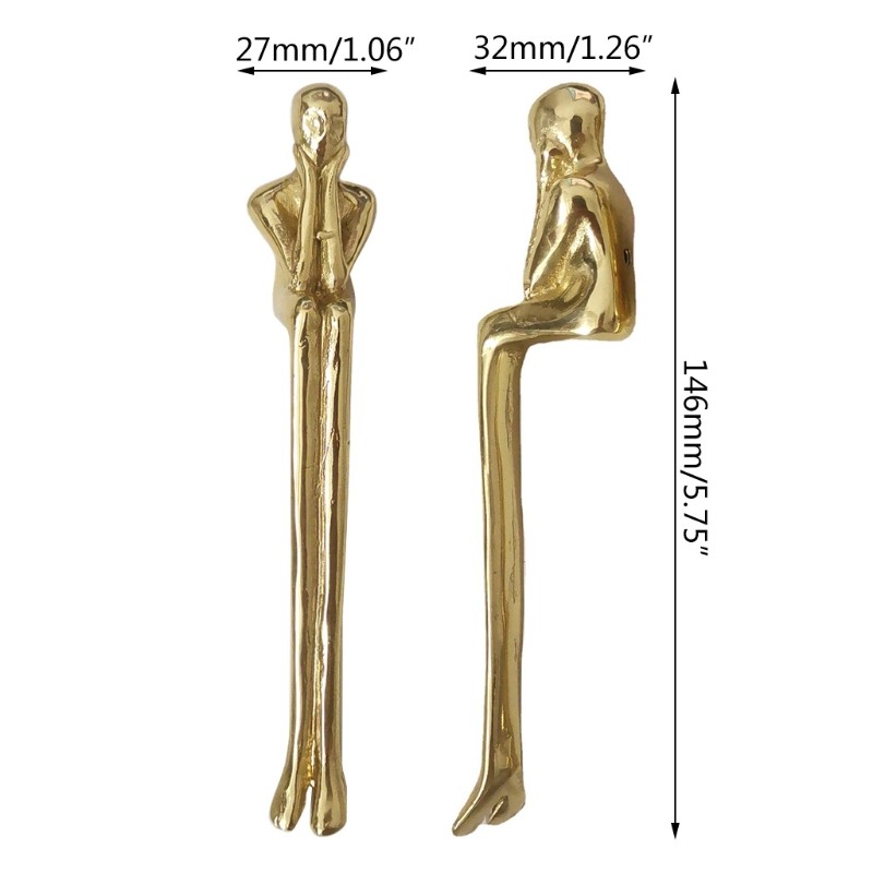 Little Golden Man Cabinet Handles Metal Drawer Pulls for Kitchen Furniture