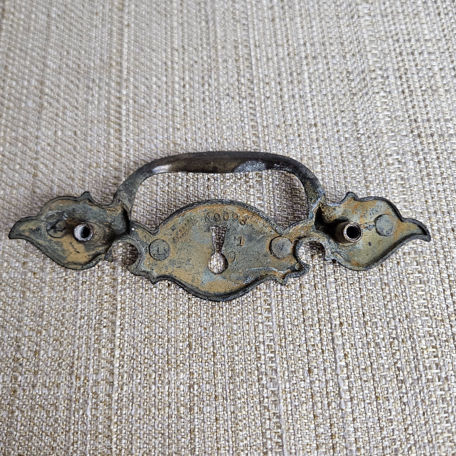 Keeler Brass Drawer Pulls Set 4 Keyhole Bail Handles Vintage Ornate 5″