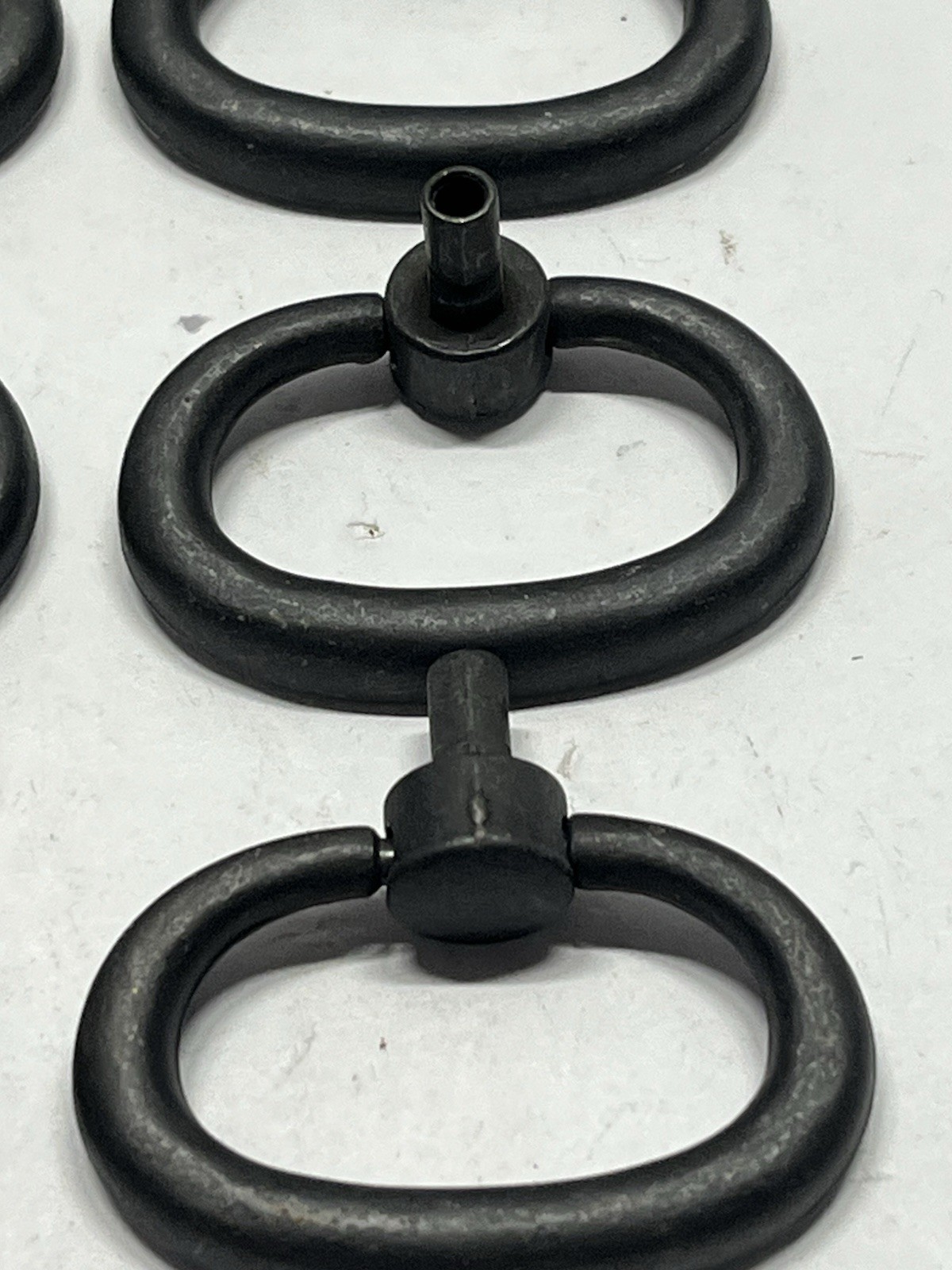 Vintage Lot(12) NOS KBC Black Powder Coated Rd.Drop Ring Drawer Pulls