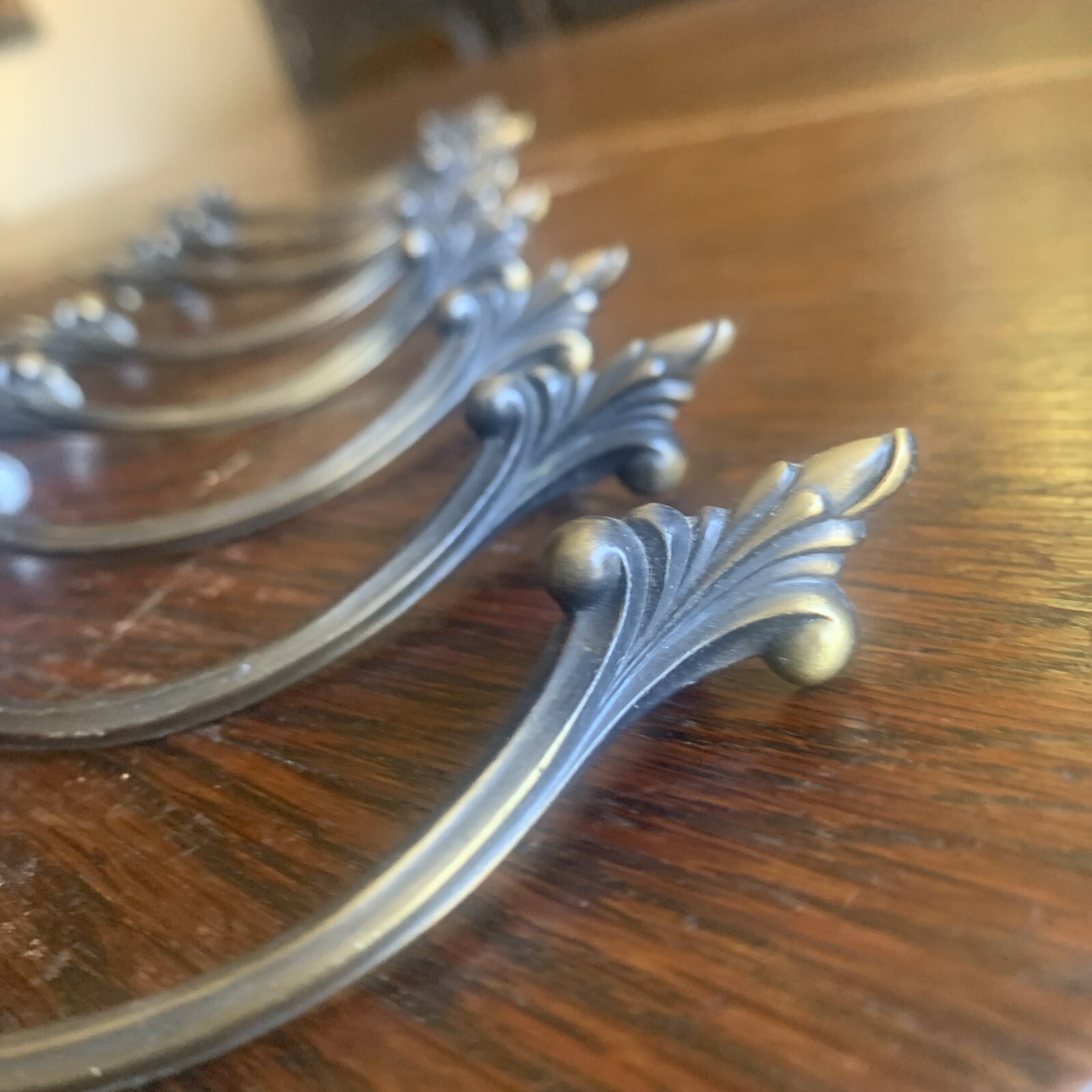 8 French Provincial Hollywood Regency Cabinet Drawer Pulls 4 5/8″L/3”W Holes
