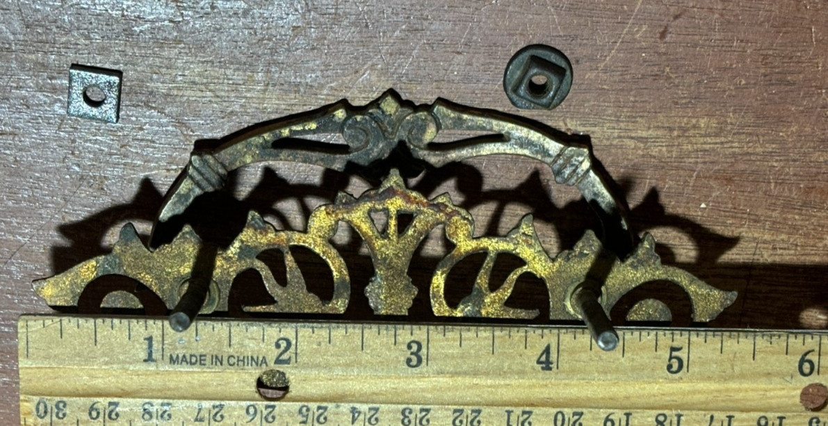Vintage Antique Ornate Fancy Drop Bail Drawer Pull. 3 inch CTC