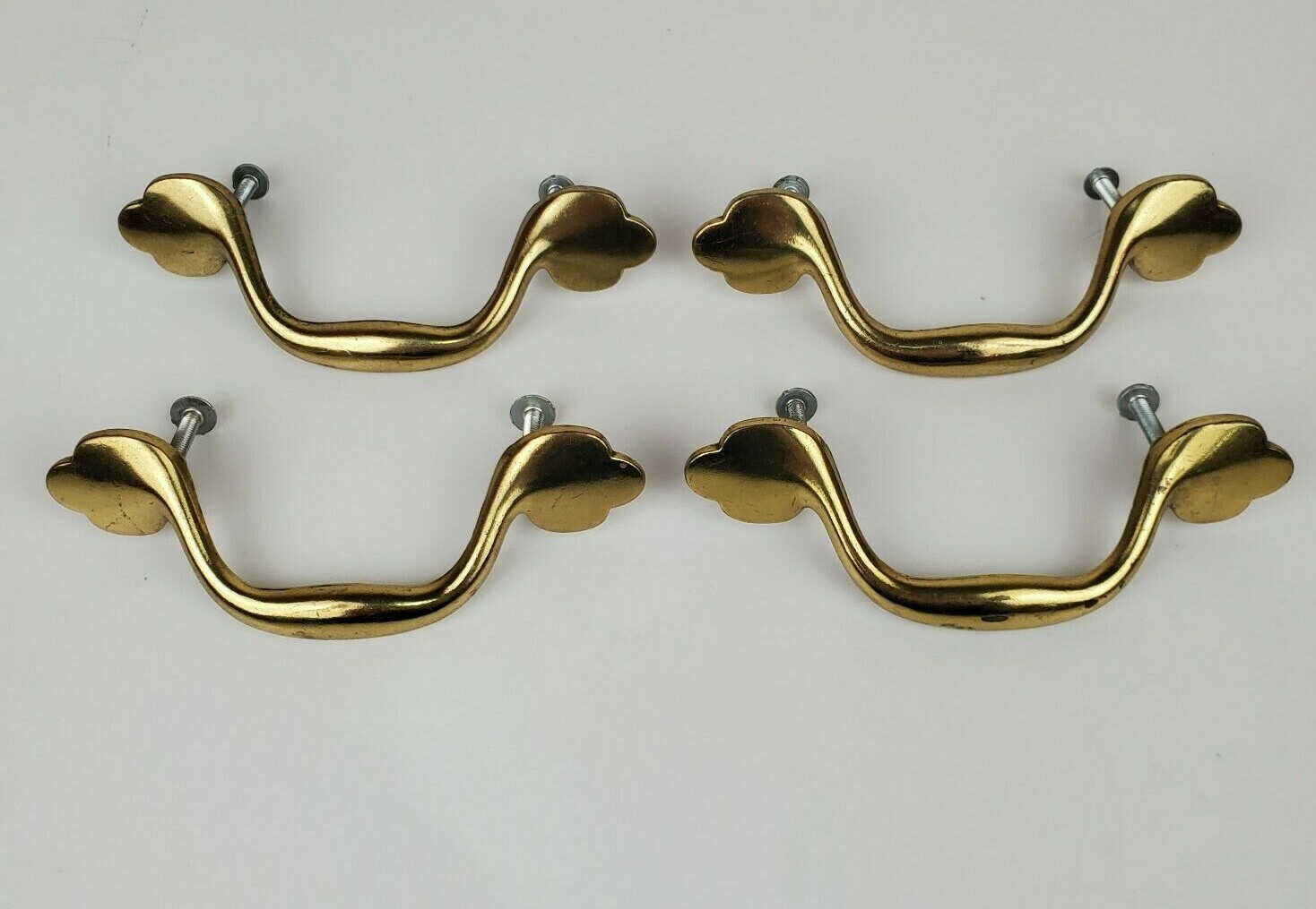 KBC Keeler Brass Co Handles Pulls Cabinets Drawers N16715 Lot of (4) Vintage