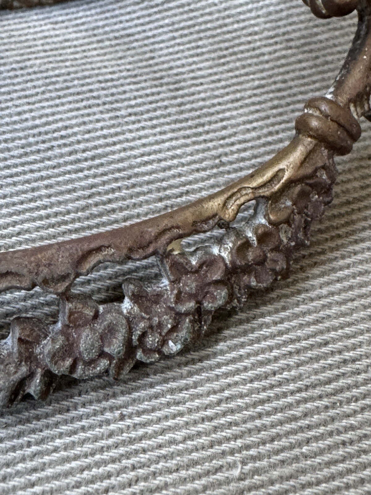 Antique Ornate Floral Pattern Bronze Tone Metal Drawer Pull