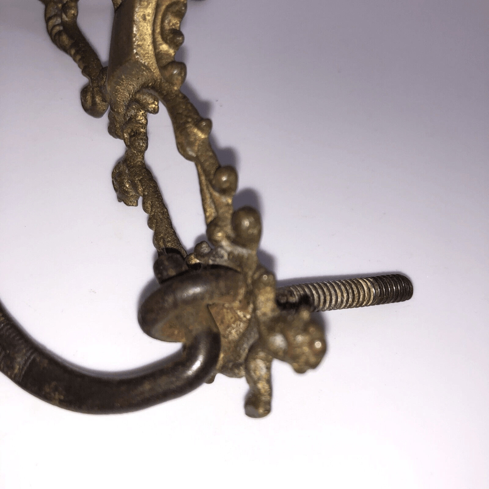 Vintage Ornate Brass Drawer Pull Bail Drop Hardware Furniture Restoration