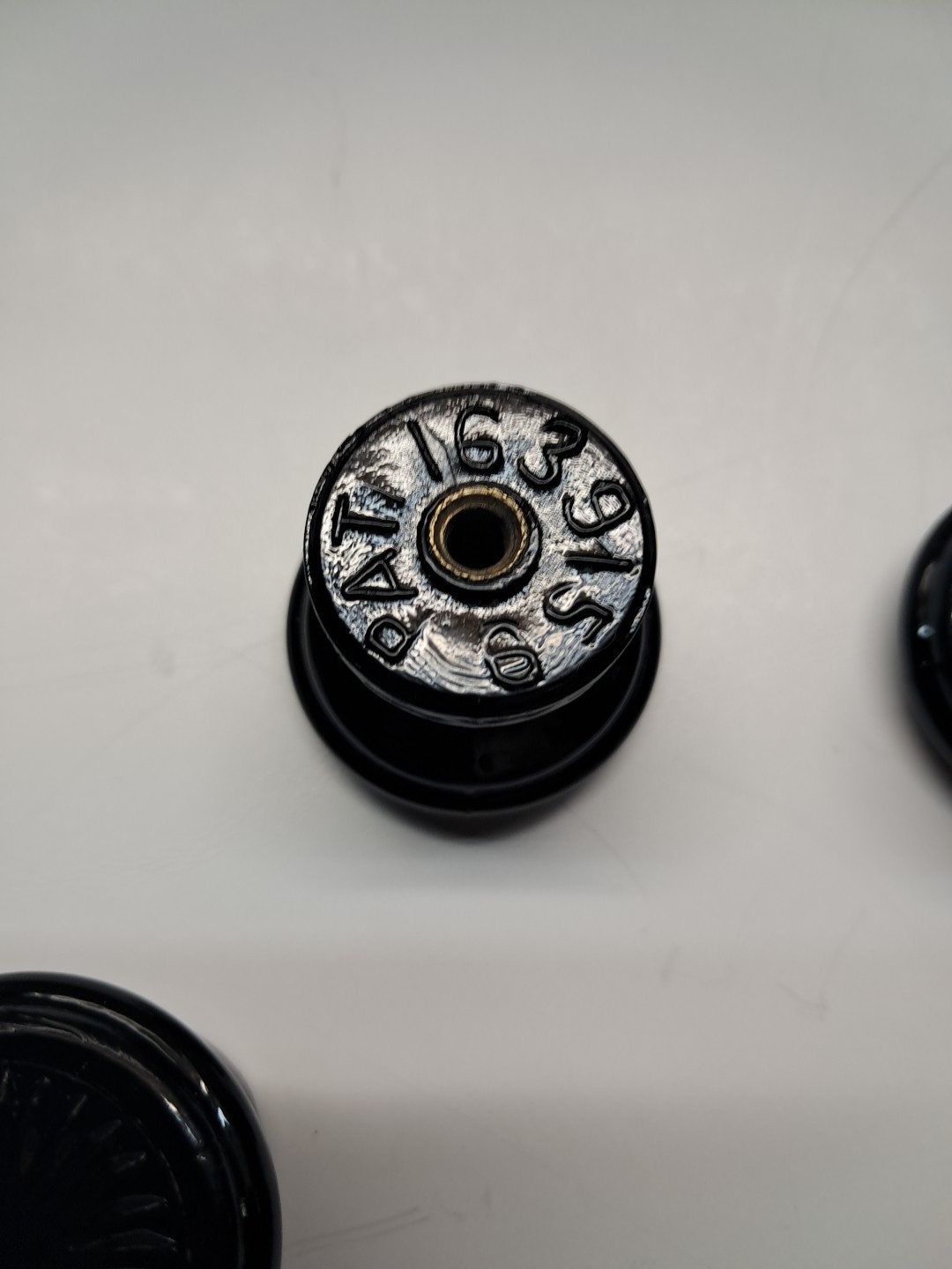 Set of 6 Antique Black Glass Cabinet Knobs Sunburst Art Deco 1920s Pat 1639159