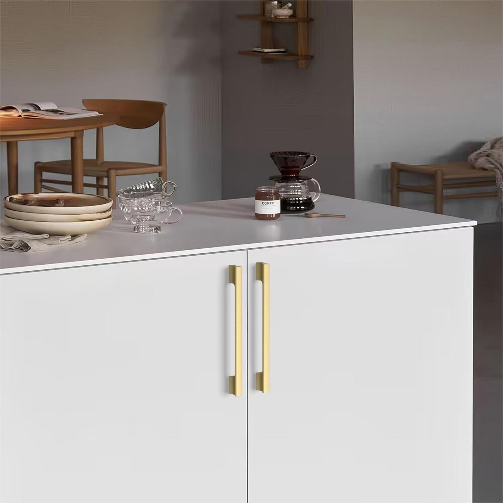 Knoklock 10 Pack 10 Inch254Mm Kitchen Cabinet Handles Brushed Gold Cabinet