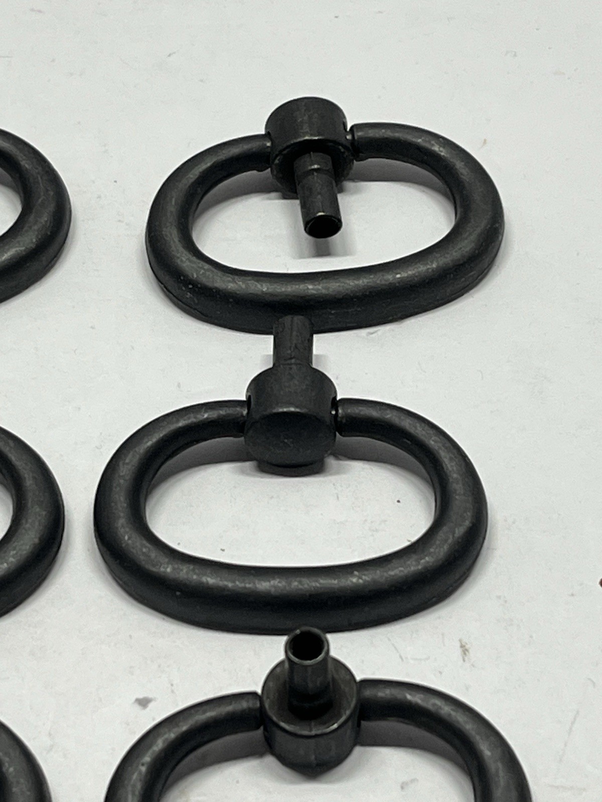 Vintage Lot(12) NOS KBC Black Powder Coated Rd.Drop Ring Drawer Pulls