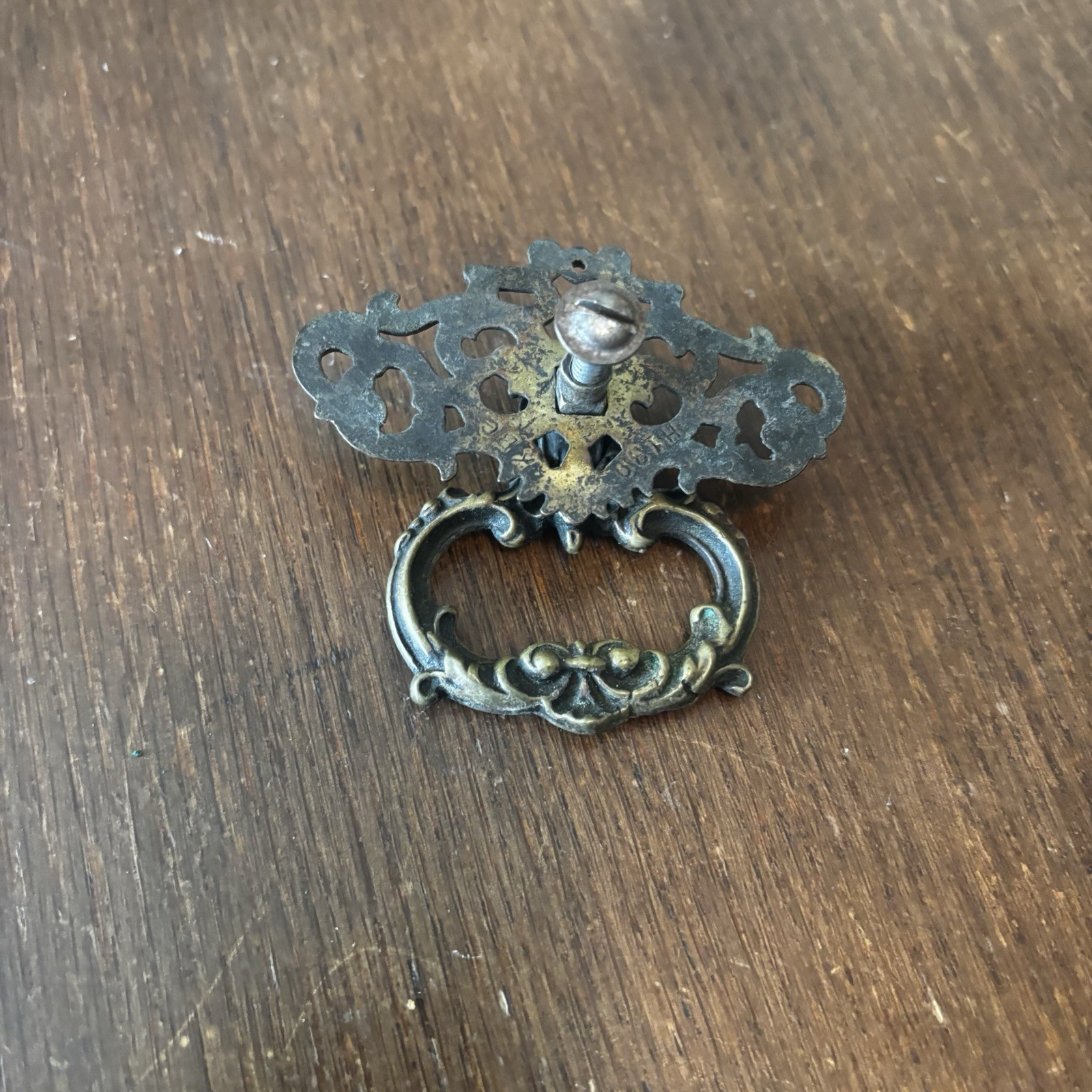 Antique Brass Drawer Bail Pull Highly Ornate