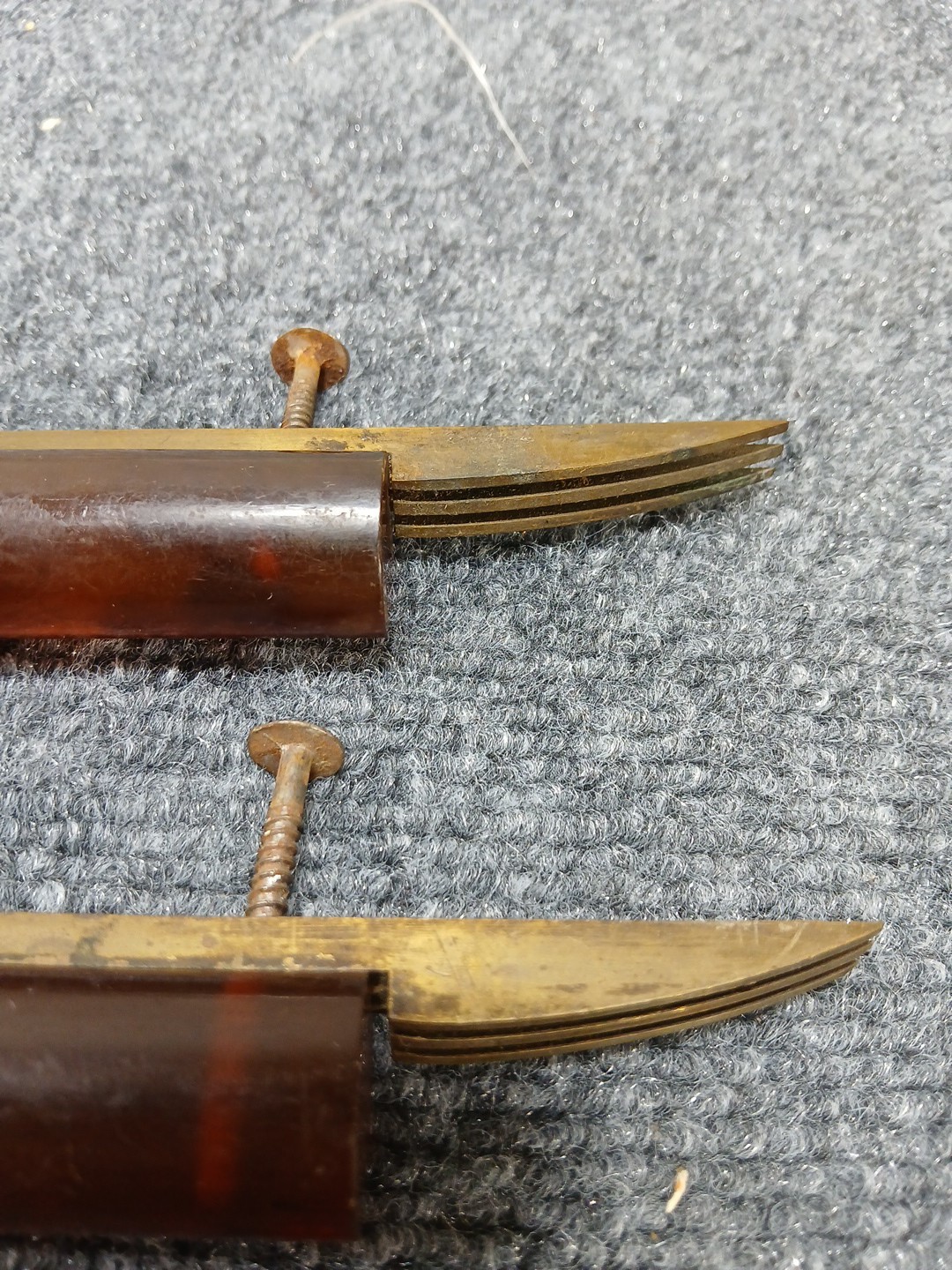 Vintage ANTIQUE Butterscotch Amber Bakelite Drawer Pulls Art Deco Brown