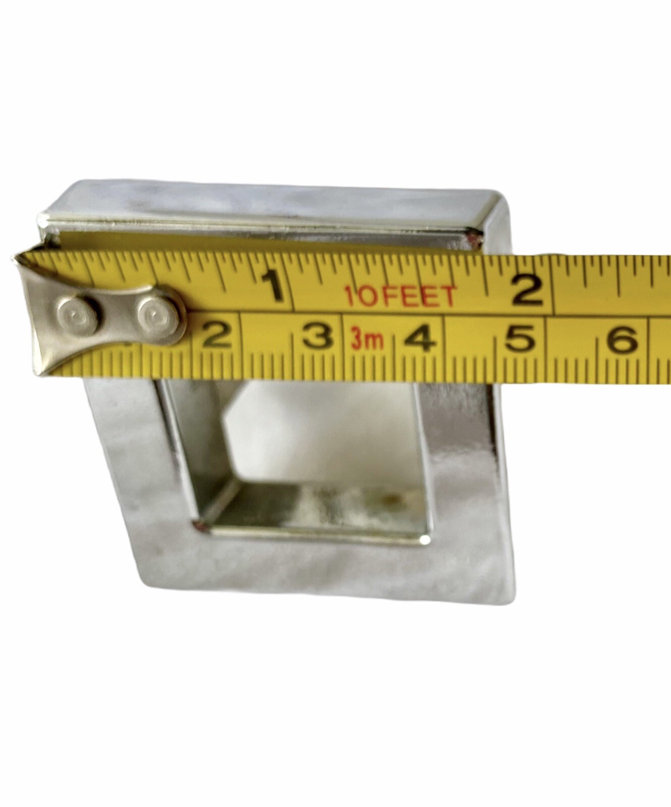 Midcentury Modern Chrome Geometric Open Square Knobs Pulls Set of 2