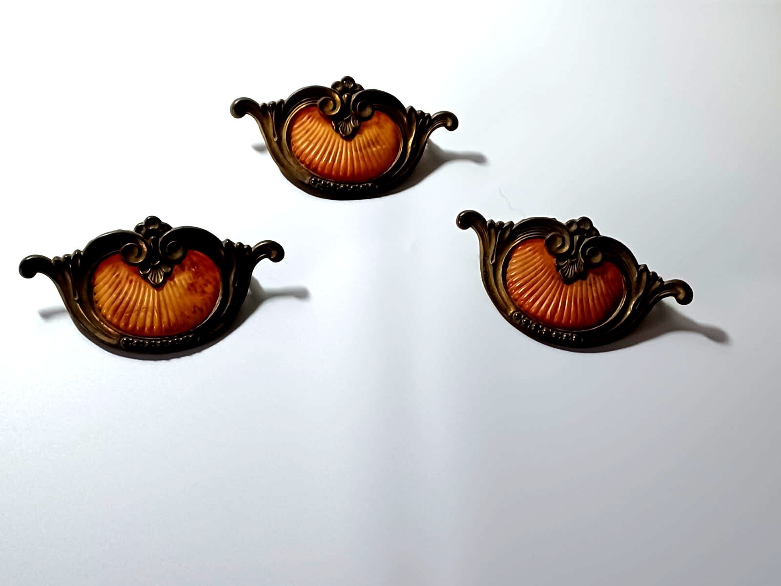 Antique Keeler Waterfall Dresser Drawer Pulls – Bakelite – Set of 3