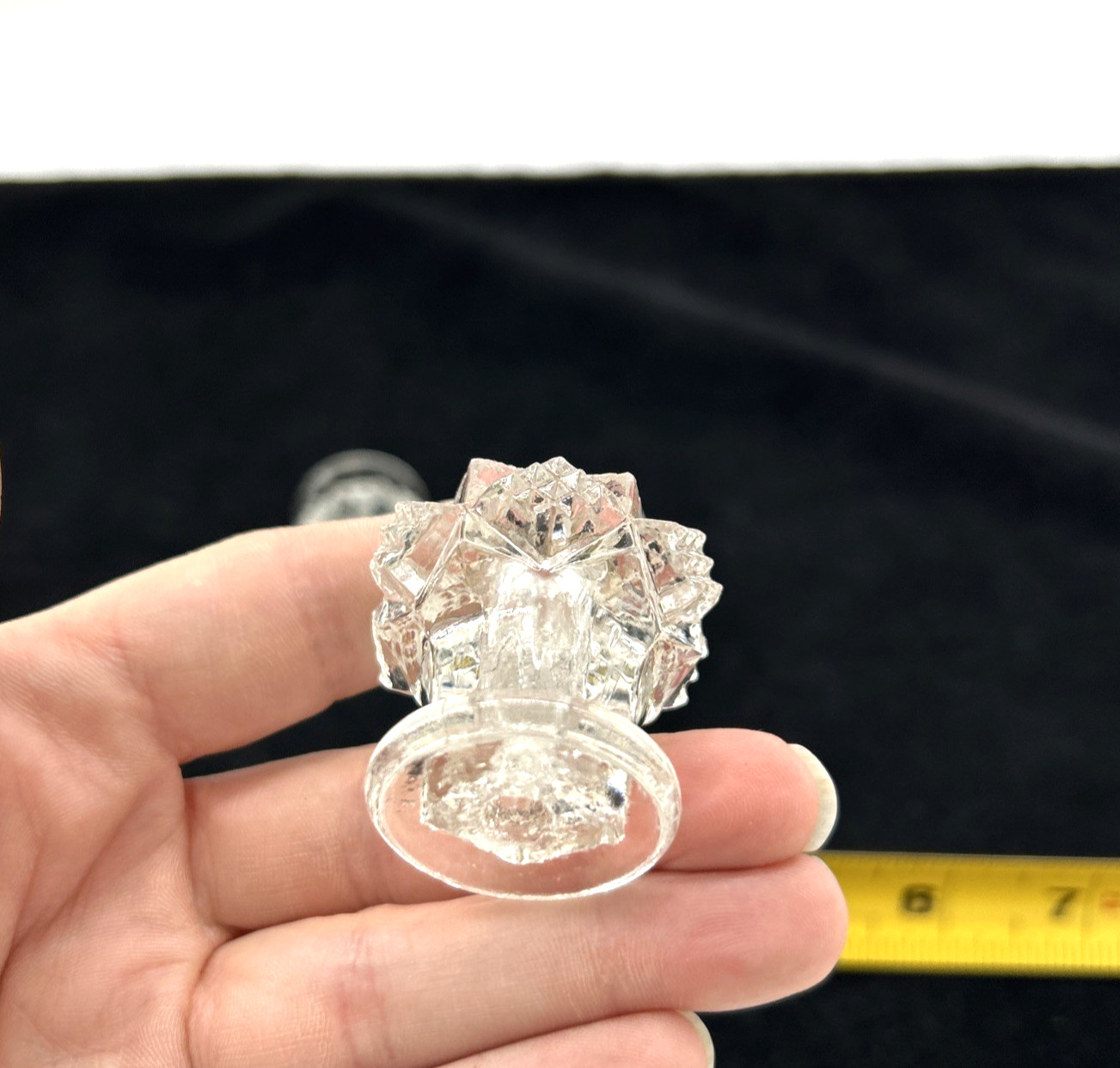 6 Vintage Clear Glass Drawer Cabinet Knob Flower Design Furniture Hardware Pull