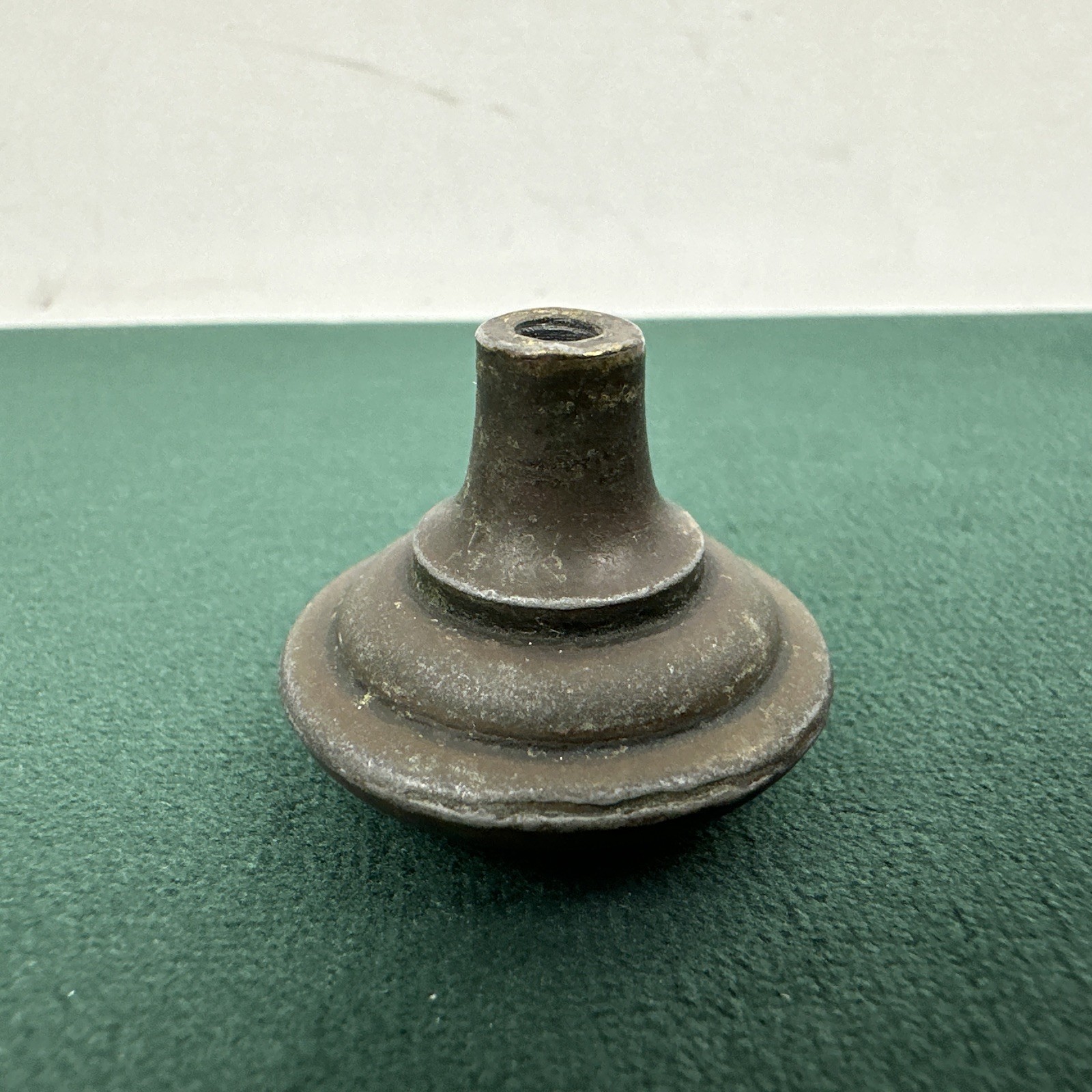 Vintage Brass Cabinet Knob 1.25” Heavy Solid Round Mushroom Drawer Pull