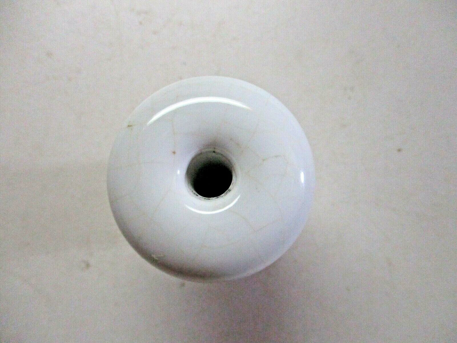 White Porcelain 1920s Mushroom Pull Knob Center Screw Hole 1-3/8″ Antique 1