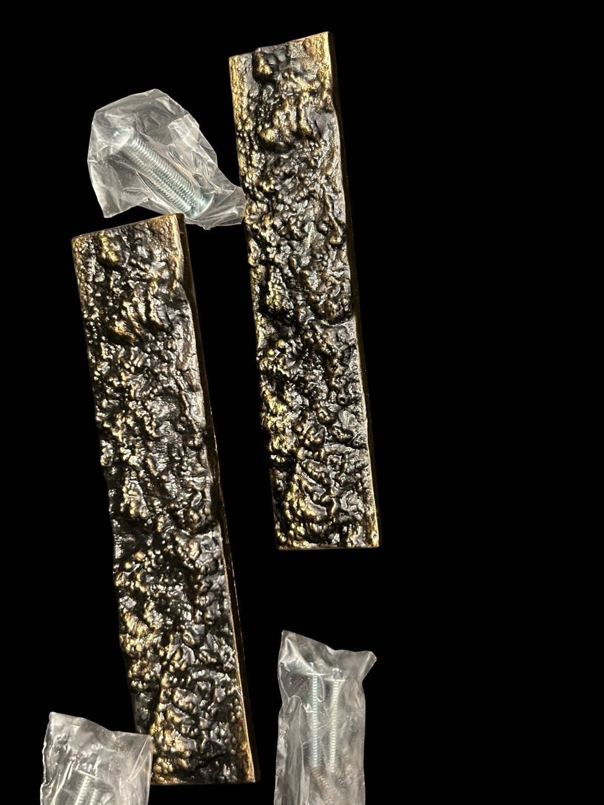 3pc VTG Allison Japan Brutalist Rectangular Drawer Pull 5 3/8” Hardware READ