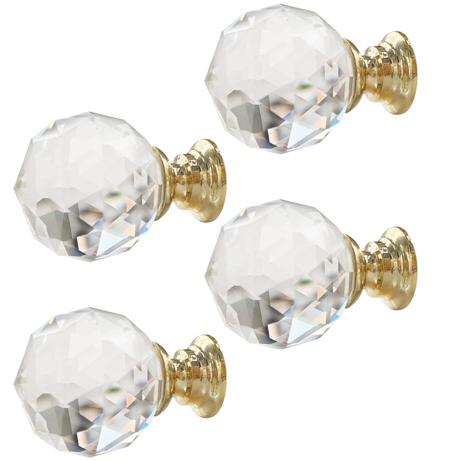 Xiaoyztan Crystal Cabinet Knobs,1 Inch(25 mm) Round Glass Knobs Kitchen Cabin…