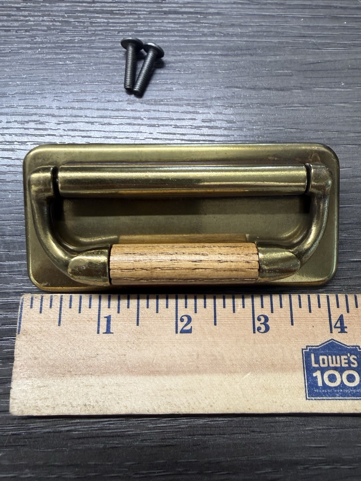 Original KBC Drexel Woodbriar Drawer Pull Oak Rectangle Brass Vintage Dresser(89