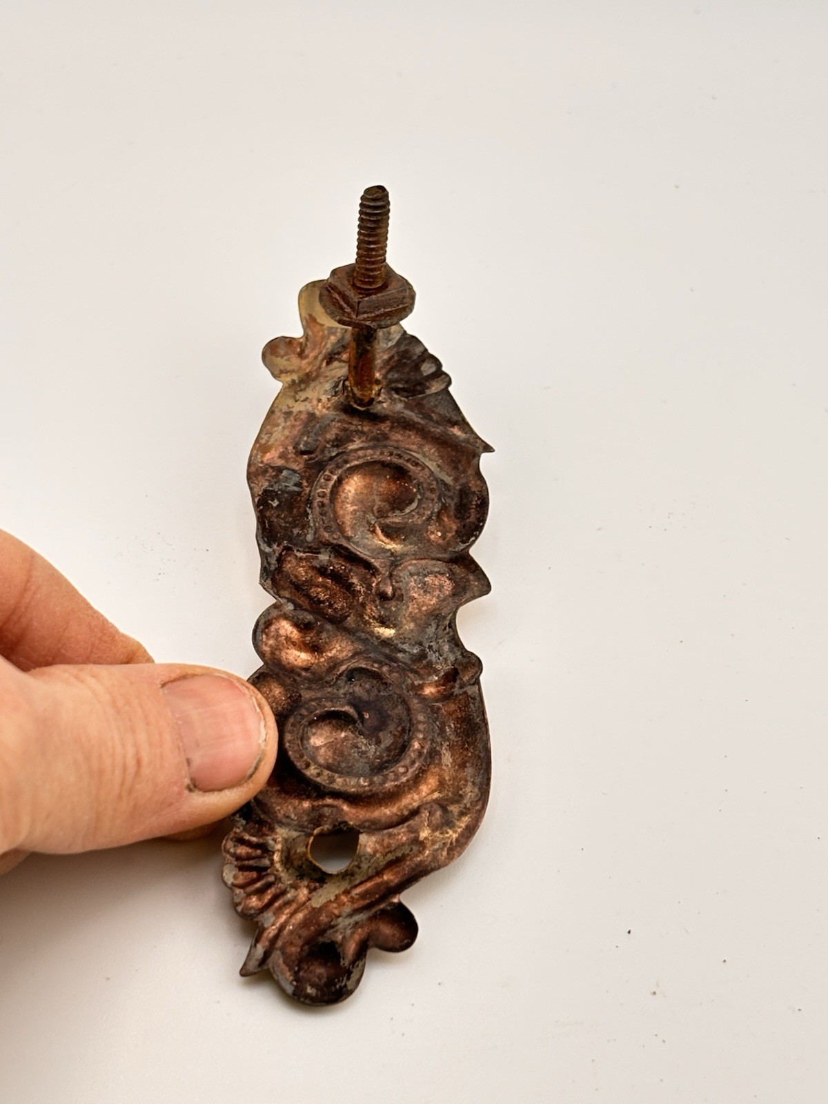Vintage French Ormolu Baroque Metal Cabinet Pull Backplate – Gilt Scroll Design