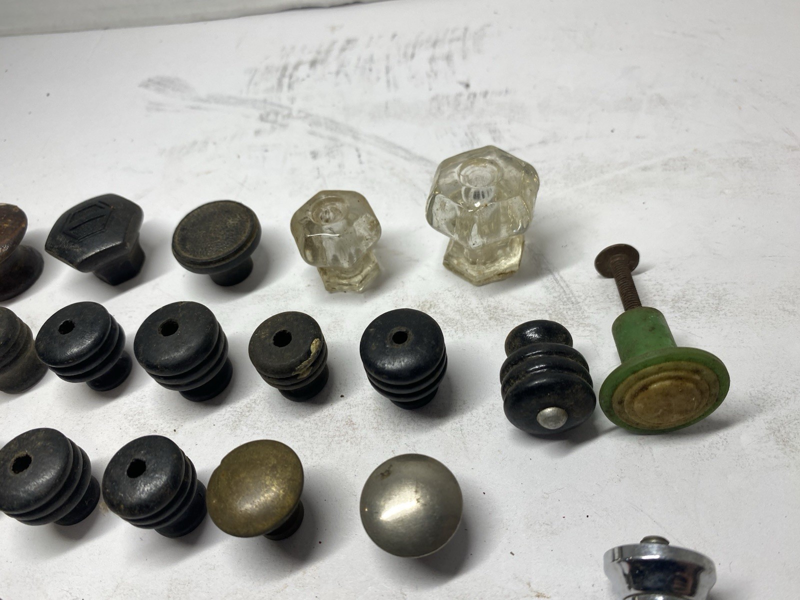 Vintage Lot Of 25 Various Mixed Material Pulls Knobs