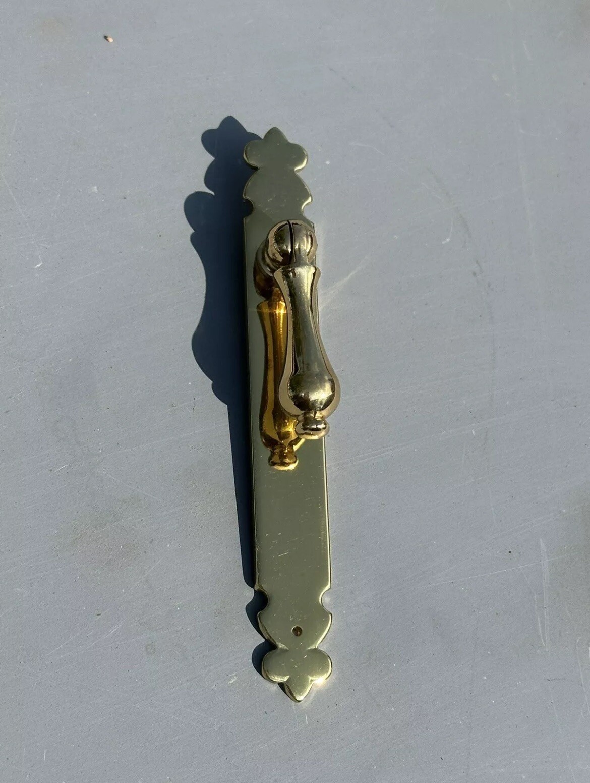 Antique Solid Brass Tear Drop Pull & Back Plate Cabinet Hardware