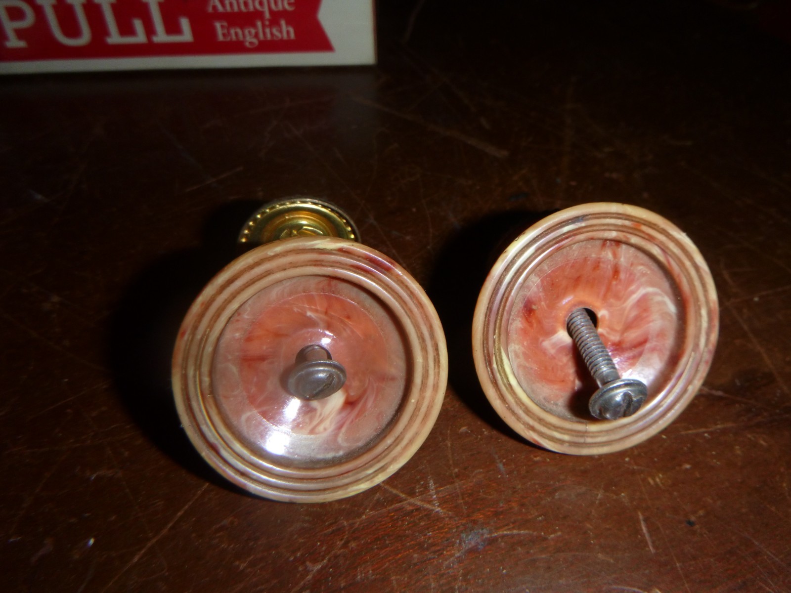 Eight Boxed Bakelite Medalists Waterfall Select-a-Pak Provincial Drawer Pulls.