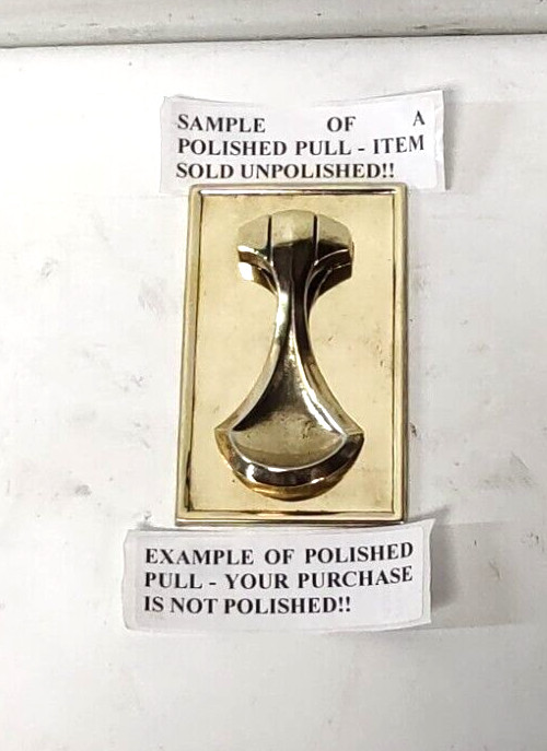 2 Unusual Vintage Door / Drawer Solid Brass Pulls 4.5″ x 2.75″ Doorknocker Style