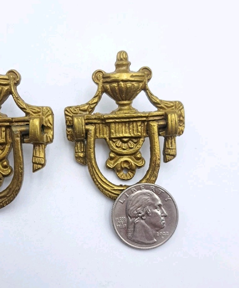 Antique Drop Handles Drawer Pulls Door Dresser Vintage Furniture Hardware Pair