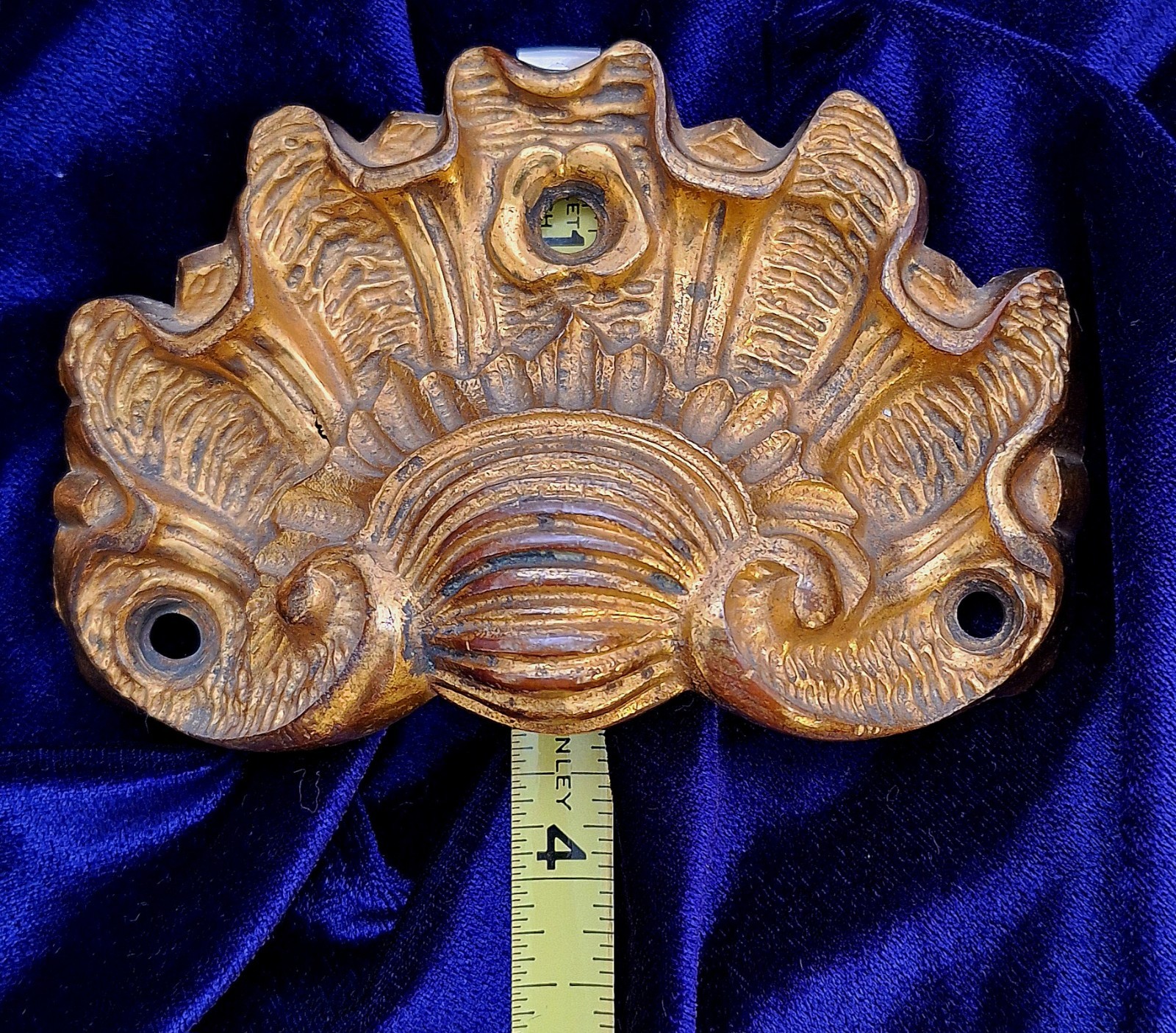 Gold Gilt Bronze Drawer Cupboard Pulls Clam Shell Antique French Quality Cast