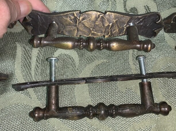 Amerock Carriage House Drawer Pull & Backplate W screws 176A-1 BRASS (11) 1971