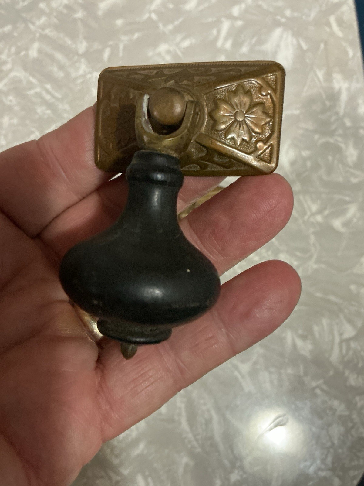 RARE ANTIQUE TEARDROP BLACK EBONIZED VICTORIAN PULL PRICED PER PULL BEAUTIFUL!