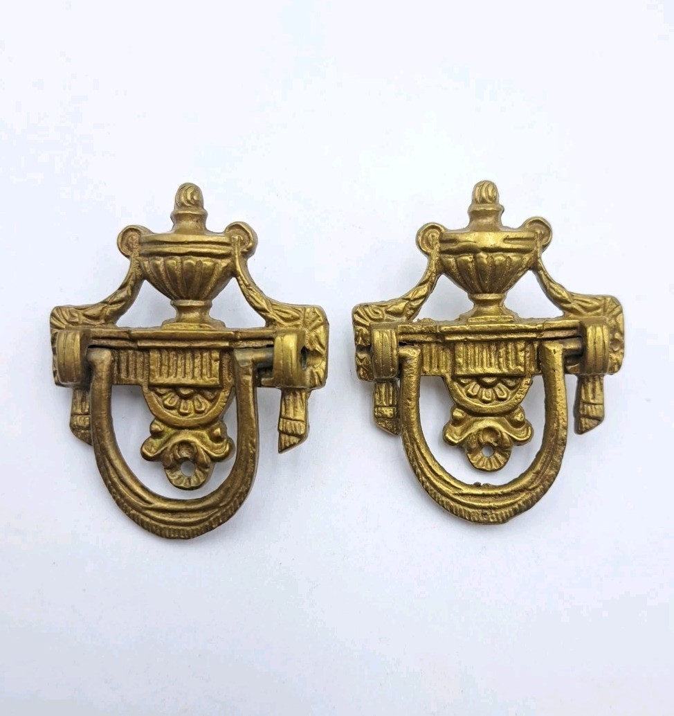 Antique Drop Handles Drawer Pulls Door Dresser Vintage Furniture Hardware Pair