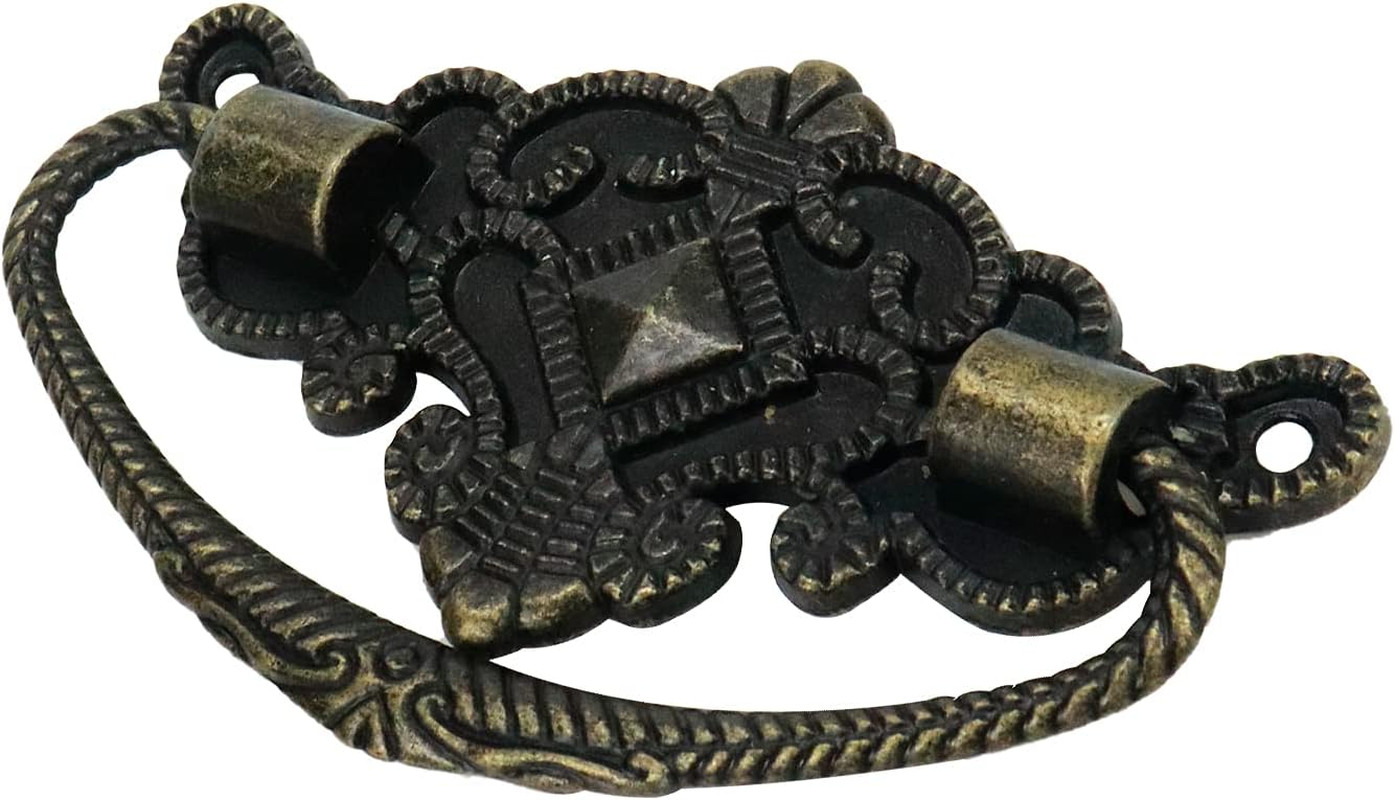 8pcs Vintage Antique Cabinet Bail Pull Handle Drop Ring Pulls 2.5″ Holes Bronze
